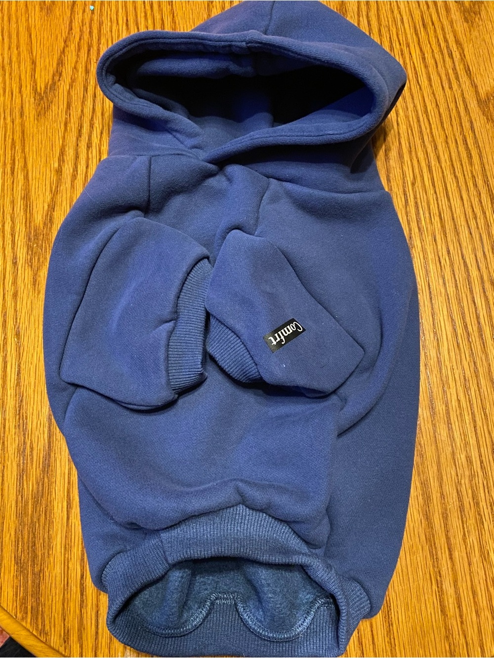 Comfort Labeled Navy Blue Hooded Sweatshirt